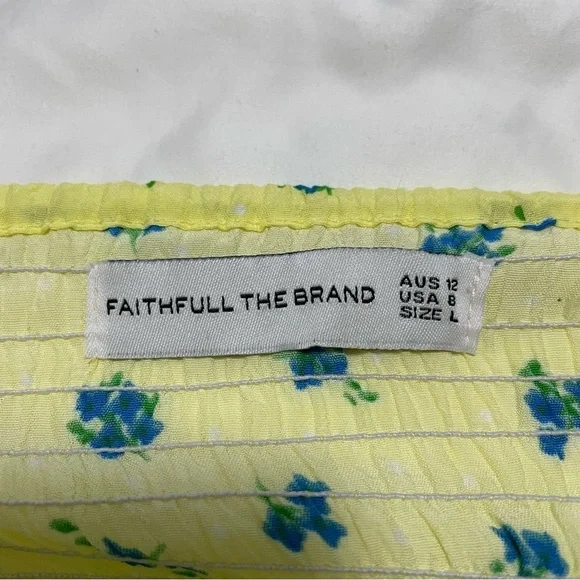 Faithfull the Brand Bette Midi Dress in Lemon Luda Floral Size 8 / Large - Picture 10 of 15